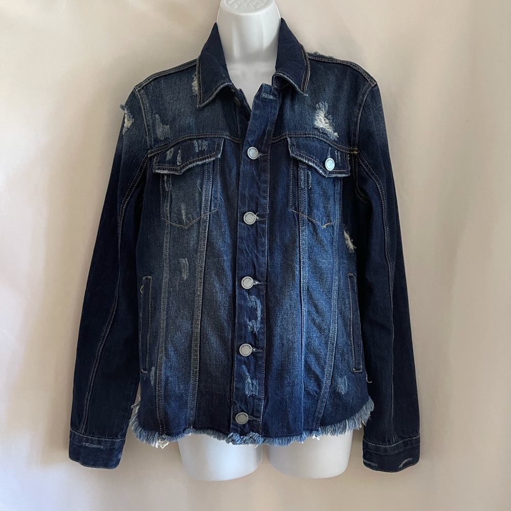 Blank NYC distressed denim jacket size M